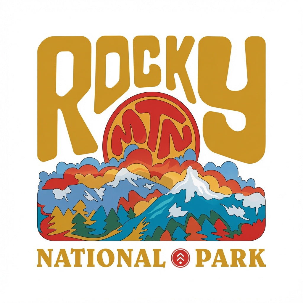 Rocky Mountain Trippy Boxy Tee